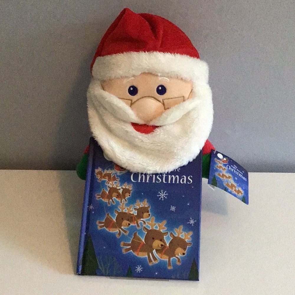 Stuffed Santa with book